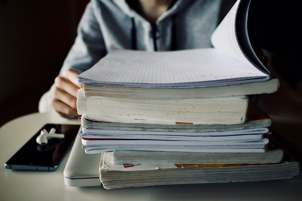 books, pile, education